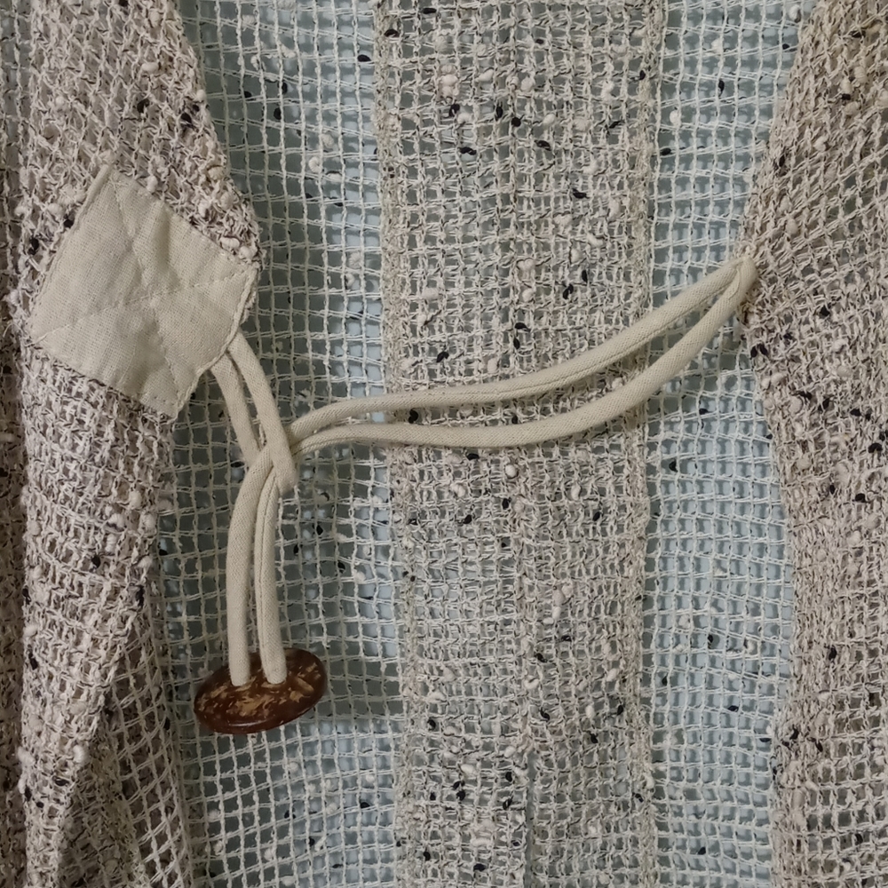 Mirror Image Sweater/Cardigan with loop/wood bead soft size 2X Brown/Black - Picture 7 of 15